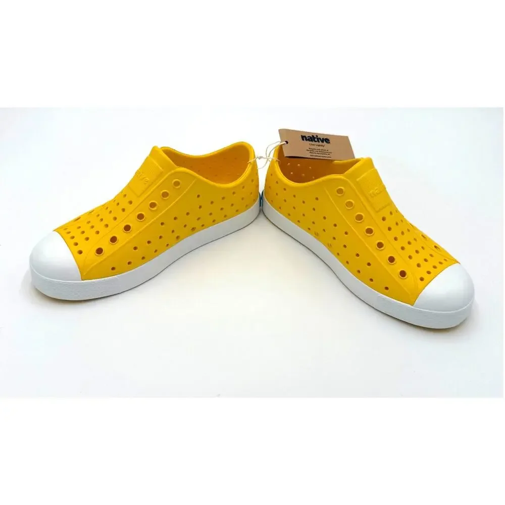 NEW! Native Jefferson Child Shoes - Crayon Yellow/Shell White - c13